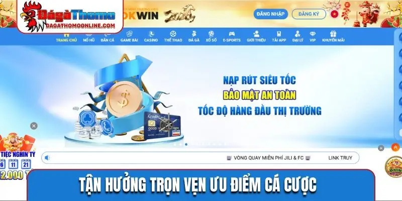 Tận hưởng trọn vẹn ưu điểm cá cược